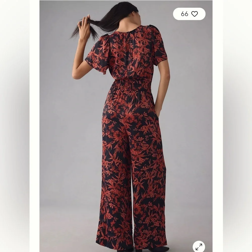 Anthropologie The Somerset Jumpsuit Color: BLACK MOTIF Size Medium NWT - Picture 3 of 6